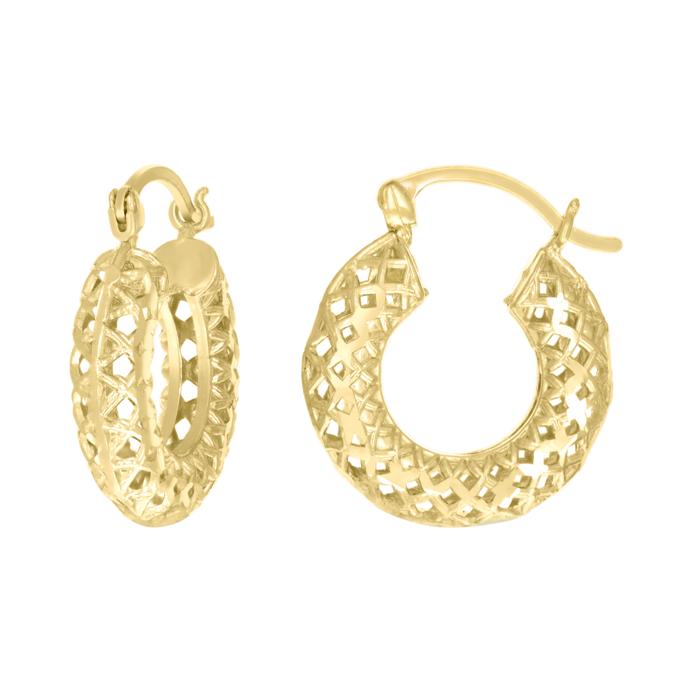 10kt 10k Yellow Gold Womens Hollow Round Hoop Earrings